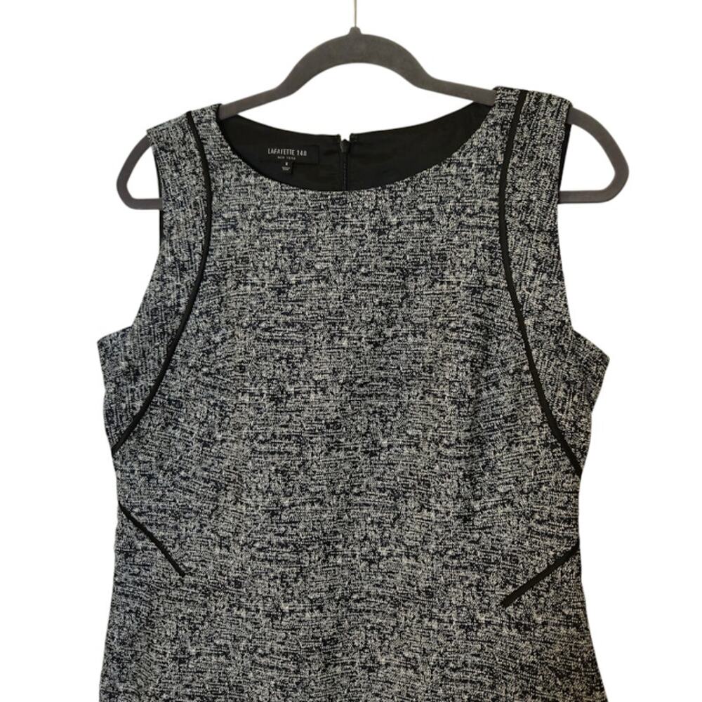 Lafayette 148 Womens Tweed Sleeveless Sheath Dress Size 6 Black Quiet Luxury - Picture 4 of 11